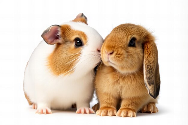 El conejo de Guinea y los conejitos amigos