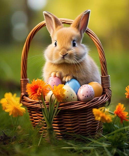 Conejo lleva una canasta de huevos de Pascua páginas para colorear al estilo de Bruce Timm