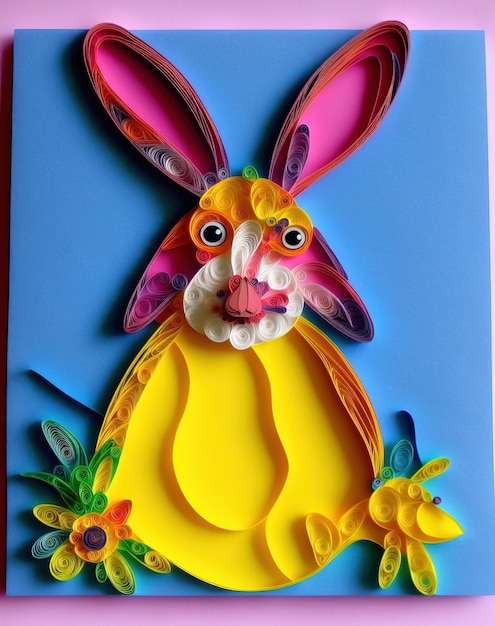 Conejo de papel y cartónQuilling