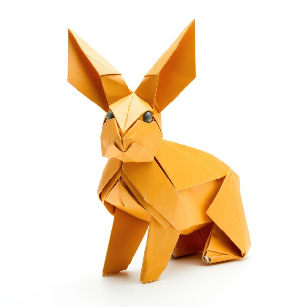 Conejo de papel vibrante Origami impresionante Diseño de mascotas Arte poligónico creativo