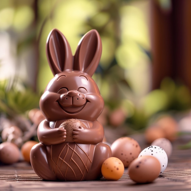 El conejo de Pascua de chocolate