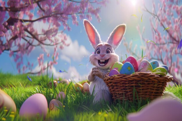 El conejo de Pascua en estilo animación 3D