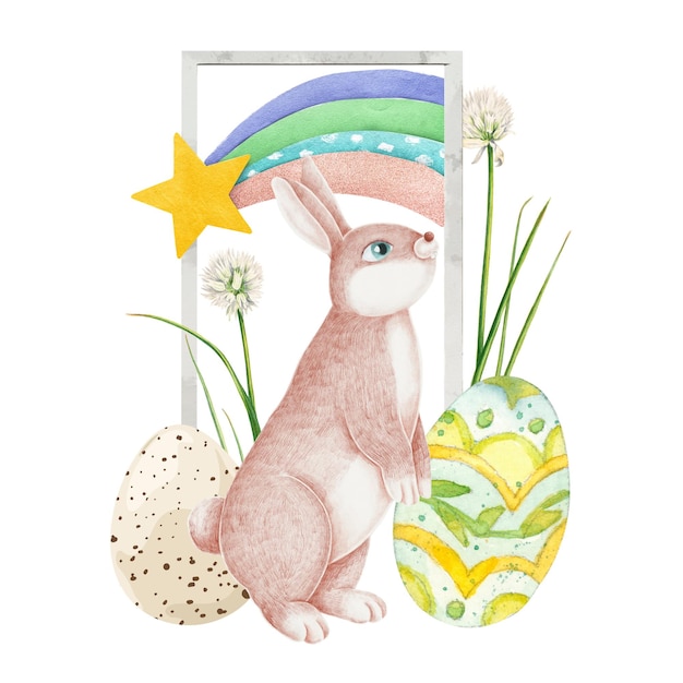 Conejo de Pascua y huevos remix creativo