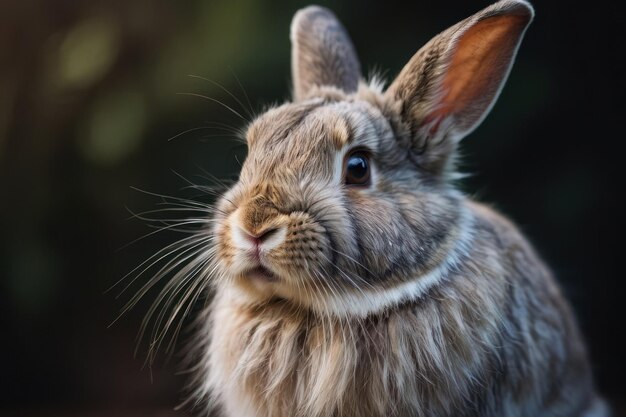 Foto conejo sereno en la hierba