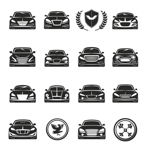 Ícones de carros Set de ícones de carro de estilo plano 2