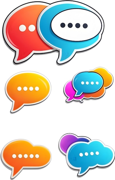 Ícones de fala de bolhas Design de bolhas de fala Símbolos de comunicação Chat e conversação Diálogo b