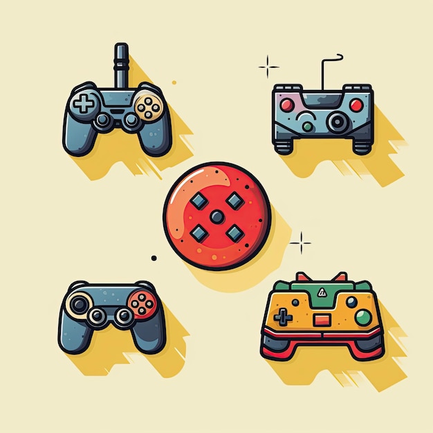 Ícones de jogos Ícones com um joystick de controle de jogo e dados para jogadores Gerados com IA