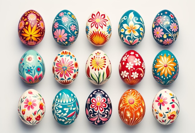 Ícones de ovos de Páscoa Festival do Dia da Páscoa Ilustração vetorial