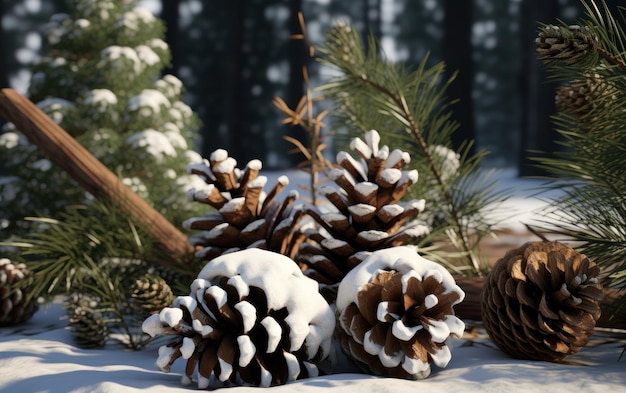 cones de pinheiro de Natal pauzinhos de canela e decorações de Natal
