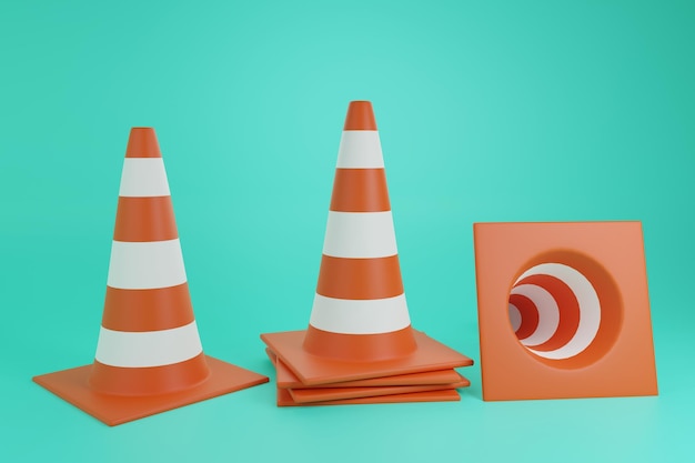 Foto cones de trânsito