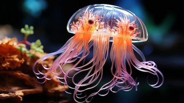 Conexão Bioluminescente Imagens de criaturas bioluminescentes no fundo do oceano Circuito brilhante