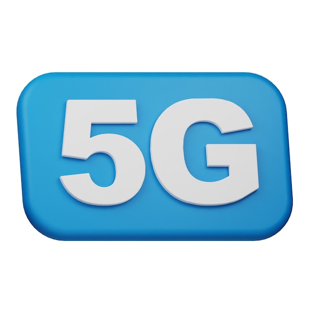 conexión 5g icono 3d aislado en el fondo blanco
