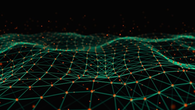 Conexión estructural de información Transferencia de datos en conexión de red Fondo de datos abstracto Representación 3D