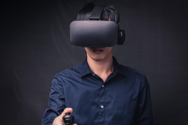 Conexión de gafas VR tecnología en línea metaverse