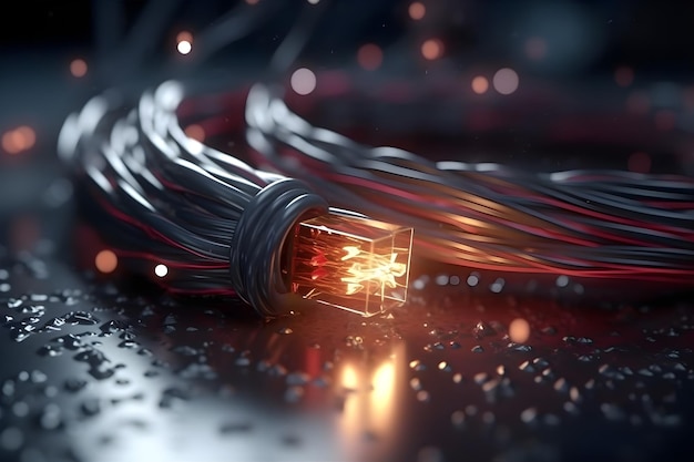 Conexión a internet por cable de fibra óptica