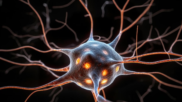 Conexión de neuronas cerebrales Concepto de depresión de demencia de Alzheimer