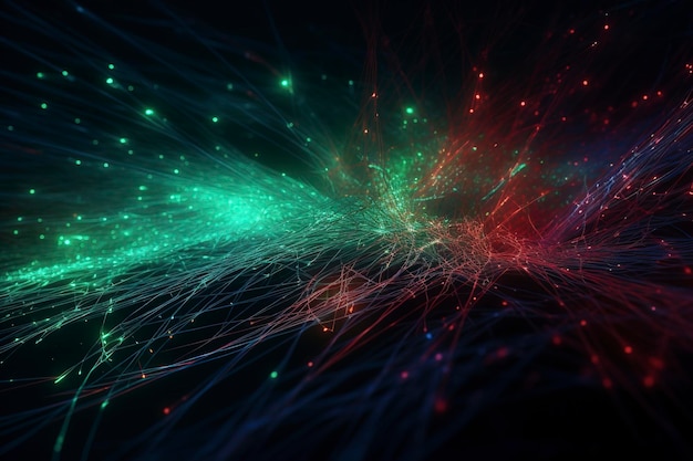 Conexión de red de fibra óptica Abstracto líneas de red futuristas fondo Tecnología de red