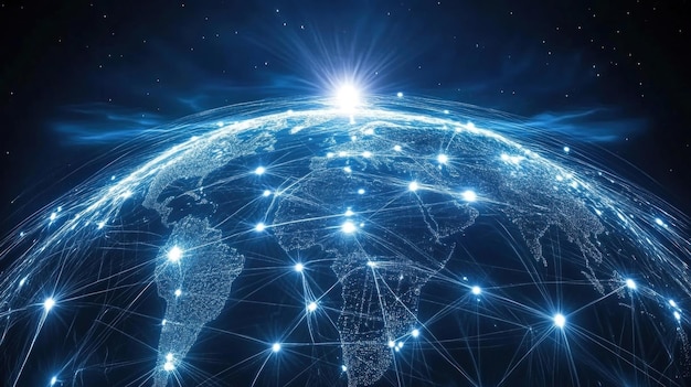 Conexión a la red global Tecnología de Internet del mundo digital