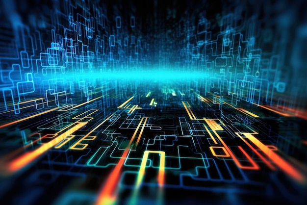 Conexión de red de Internet empresarial global IoT Internet de las cosas concepto de inteligencia empresarial Red global de negocios fondo de tecnología futurista IA generativa