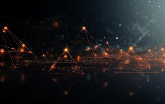 Conexiones abstractas Patrón triangular con líneas y puntos