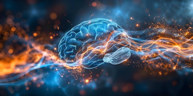 Foto las conexiones neuronales y la dinámica cerebral influyen en el aprendizaje y la autoconciencia en la educación concepto neuroeducación dinámica cerebral el aprendizaje influye en la autoconocencia conexiones neuronales