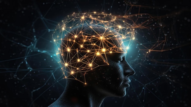Conexiones de sinapsis Inteligencia artificial y concepto de computación Inteligencia artificial