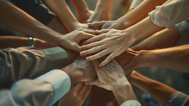 Conexões de rede profissional nexus grupo de pessoas dando as mãos juntas