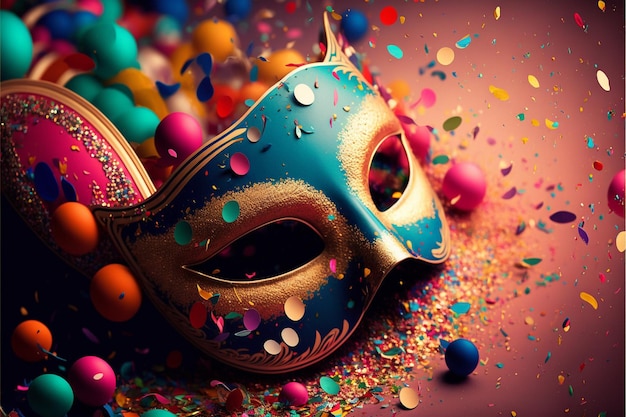 confete de máscaras de fundo carnaval brasileiro