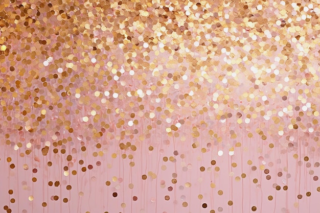 Confeti de brillo rosado en un fondo abstracto de bokeh
