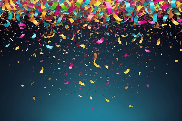 Confeti caindo cores brilhantes festa de alegria de celebração gerada pela IA