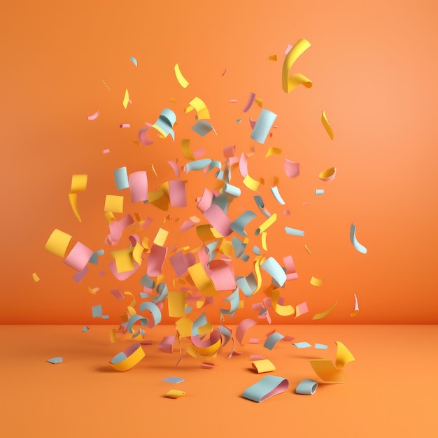 Foto confeti de color pastel y rayas que caen