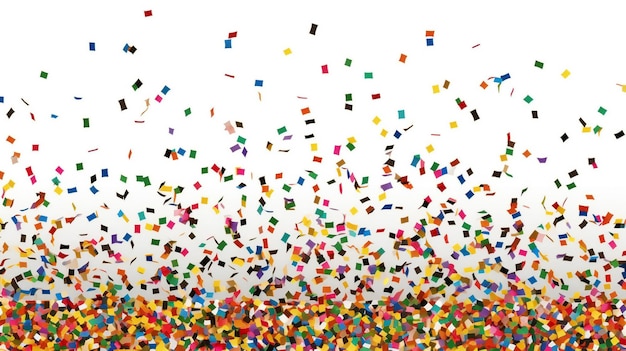 Confeti de colores sobre un fondo blanco