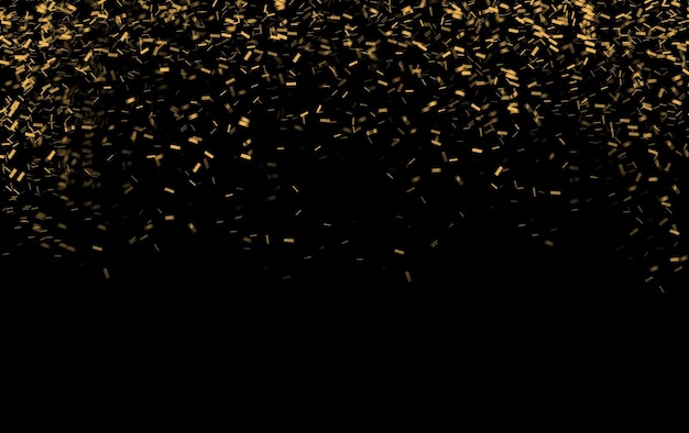 Foto confeti cubierto en oro para momentos felices en un papel tapiz negro