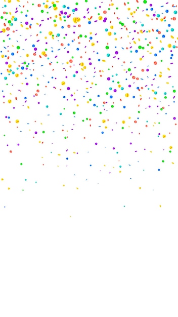Confeti festivo popular. Estrellas de celebración. Confeti brillante sobre fondo blanco. Gran plantilla de superposición festiva. Fondo de vector vertical.