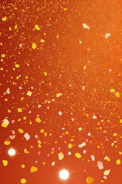 Foto los confeti naranjas volando en el aire