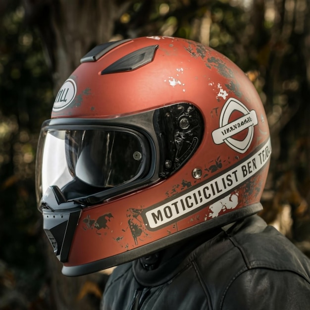 Foto confianza mujer asiática que usa un casco de motocicleta antes de montar cascos contribuyen a la motocicleta