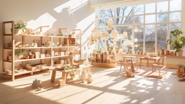 Configuração da sala de aula Montessori