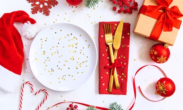 configuração de mesa de natal