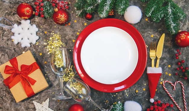 configuração de mesa de natal