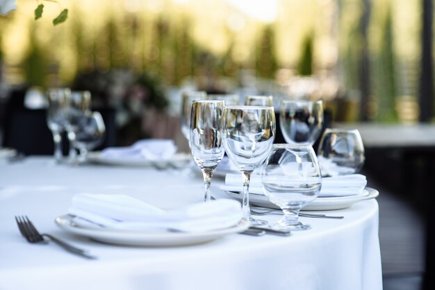 Foto configuração de mesa para um restaurante