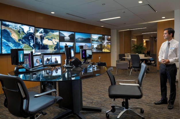 Configuração moderna de salas de videoconferência