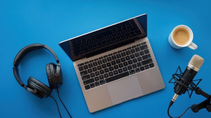 Foto configuración de la grabación del podcast