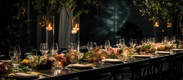 Configuración de la mesa de eventos para fiestas o bodas