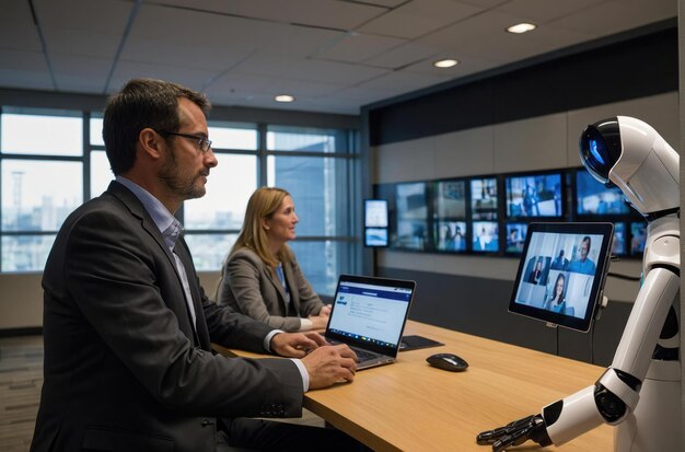 Foto configuración moderna de las salas de videoconferencia