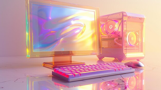 Configuraciones de la computadora iridescente