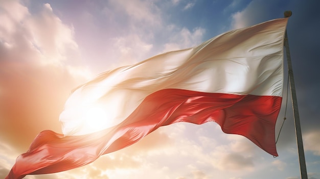 Configure bandeiras da Polônia bandeiras bandeiras símbolos ícones planos Ilustração vetorial de coleção de símbolos nacionais em vários objetos e sinais estaduais Generative Ai