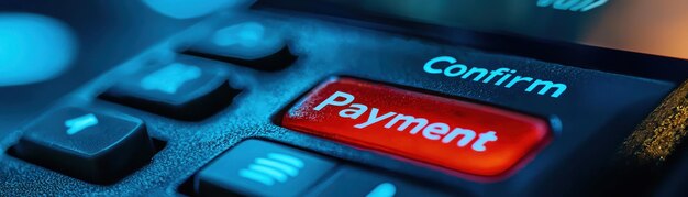 Confirmar el botón de pago en la plataforma de comercio electrónico Paso final de comprobación con espacio de copia