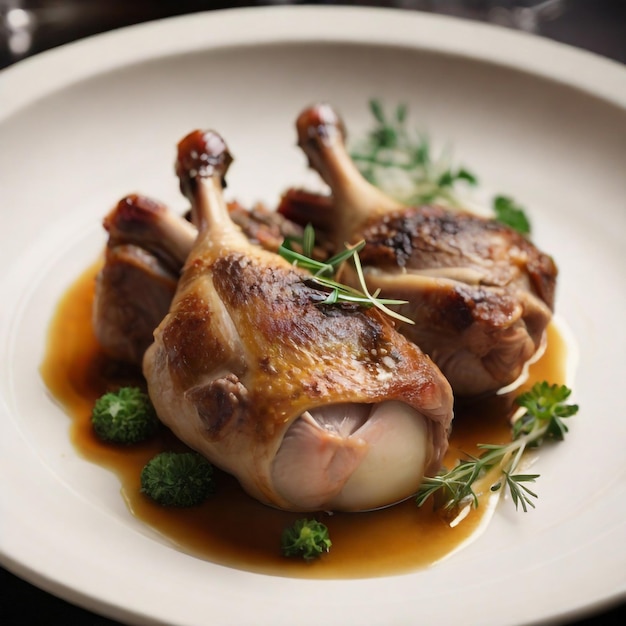 Foto confit de canard elegance una delicia culinaria francesa