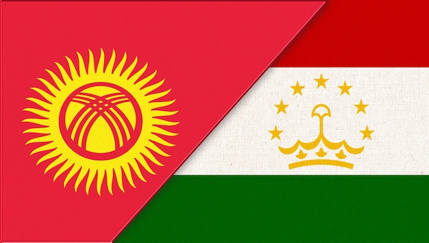 Conflicto militar entre Kirguistán y Tayikistán Dos banderas juntas