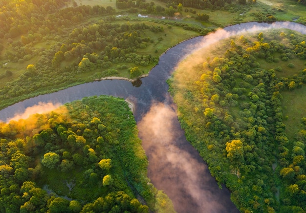 Foto confluência dos rios nioman e zakhodniaja biarezina, bielo-rússia